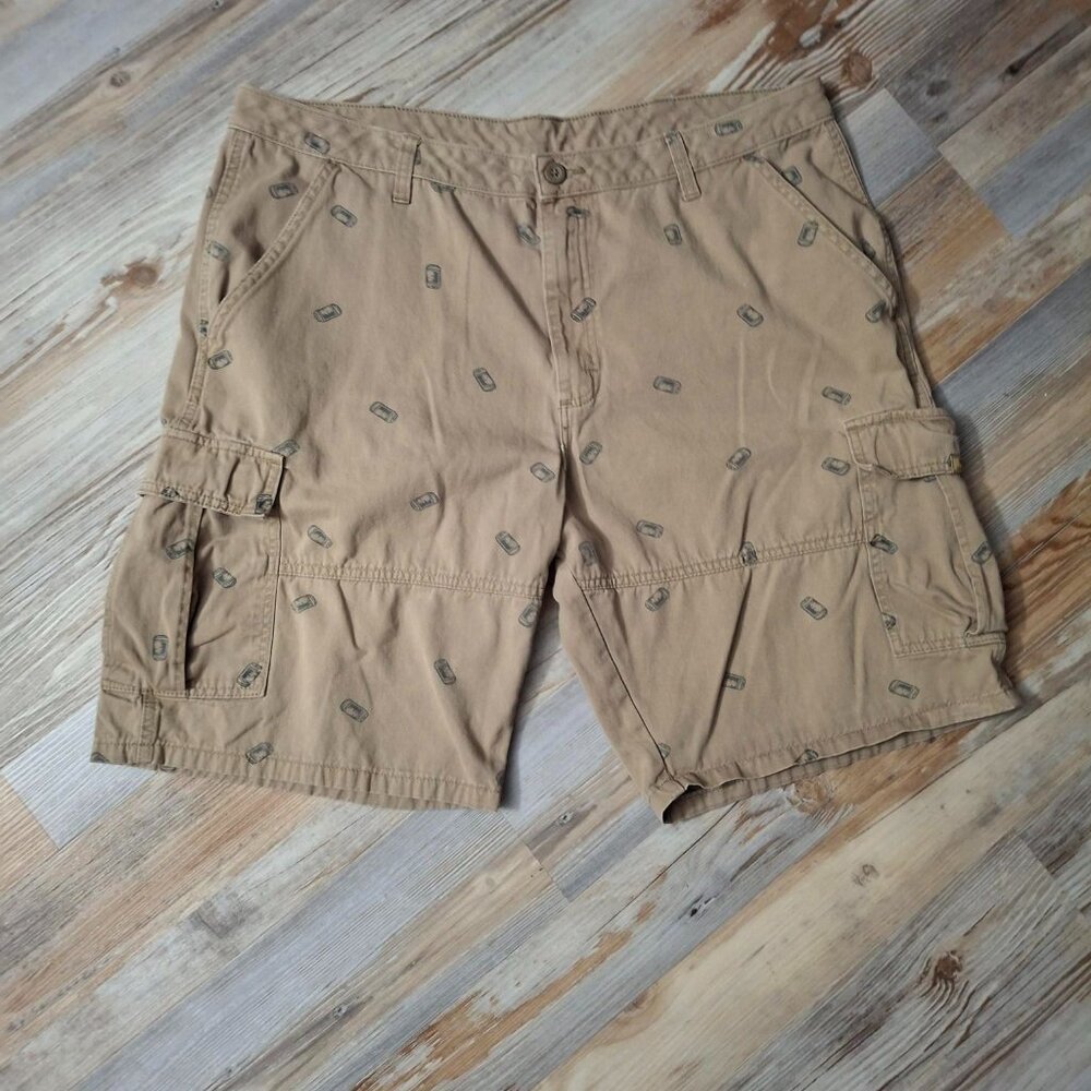 Wrangler Beer Can Khaki Cargo Shorts Men's Size 38